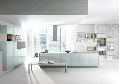 2030 5083 metallic ocean blue high gloss lacquer white pine veneered